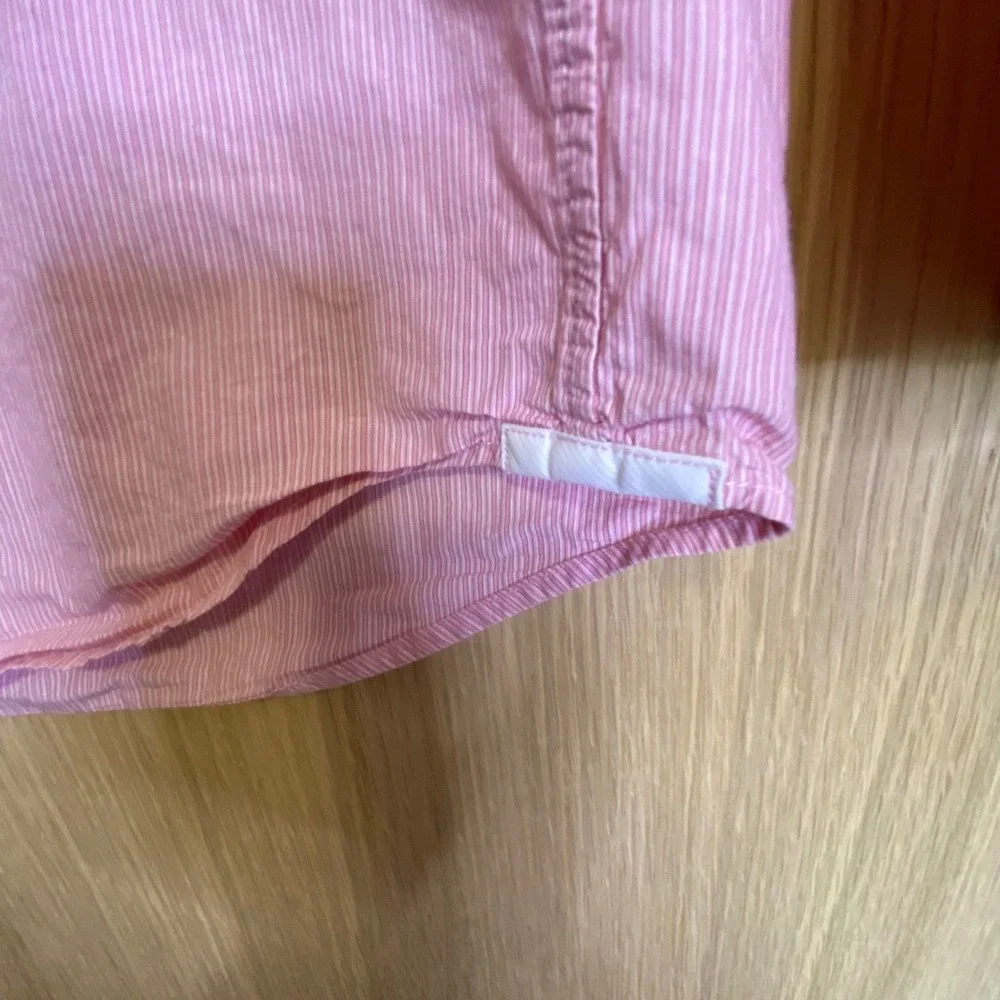 Banana Republic Mens Large‎ L Button Down Shirt Pink White  Micro Stripe 626415